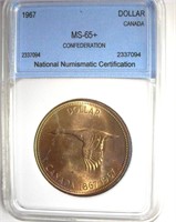 1967 Dollar NNC MS65+ Confederation