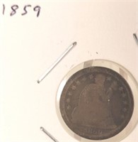1859 Seated Liberty Silver Dime