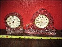 2pc Solid Crystal Quartz Mantle Clocks