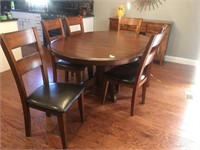 dinning room pedestal table w/6 chairs