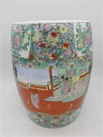 CHINESE GARDEN STOOL HAS HAIRLINE 19" X 13"