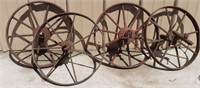 4) Wheel Barrow/Cart Wheels, 15" & 3) 16"