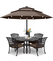 ABCCANOPY Solar Led Patio Umbrellas 3-Tiers 10FT