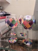 Painted wine glasses