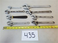 8 Assorted Adjustable Wrenches