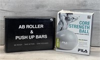 FILA STRENGTH BALL & AB ROLLER & PUSH UP BARS