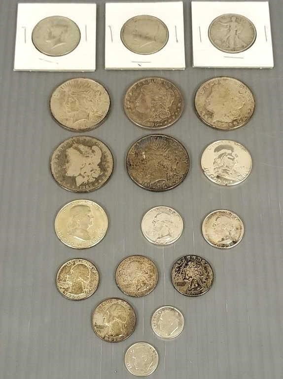 Group of U.S. silver coins including 5 silver