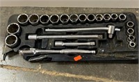 Socket Wrench Set with Extension Attachments and