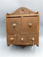 Primitive wall hanging spice cabinet