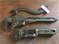 Antique ford adjustable wrench and others