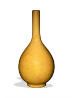 Chinese Yellow Long Necked Vase, 19th Century