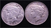 TWO PEACE DOLLARS