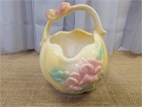 Hull Pottery Sunglow snd Butterfly Basket Vase