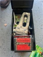 Ammo box of staplers & Staples