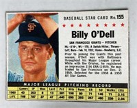 1961 Post Cereal #155 Billy O'Dell Giants