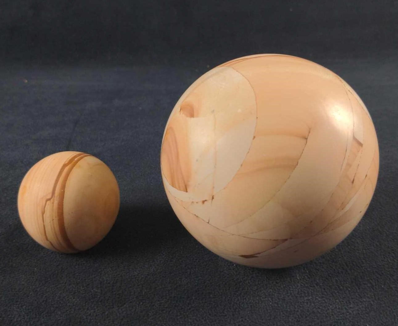 Marble Balls One Large One Small Paperweights