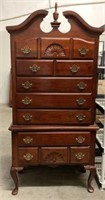 Federal Style Highboy Chest with 7 Drawers