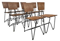 8 MCM Iron & Plywood Dining Chairs, BRUCE GUESWEL