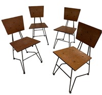 4 MCM Iron & Plywood Dining Chairs, BRUCE GUESWEL