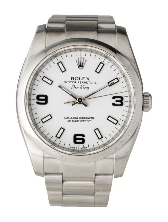 Rolex Oyster Air-king White Dial Men's Watch 34mm