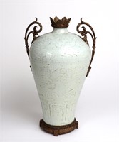 Chinese Meiping Vase w/ French Ormolu Gilt Bronze