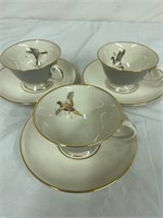 Lot of 3 Eliot flying ducks cups and saucers