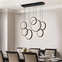 Modern LED Chandelier, 7 Rings Dimmable Chandelier