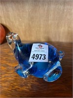 Blue Turtle Glass Paperweight