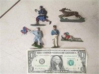 LOT OF FIVE PAINTED METAL (LEAD?) FIGURES