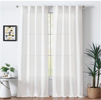 jinchan White Curtains for Living Room Bedroom