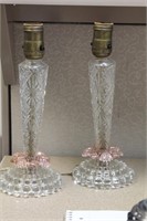 Pair of Press Glass Lamps