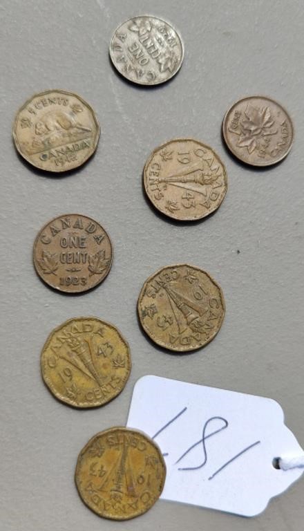 Old Canadian Pennies & Nickels