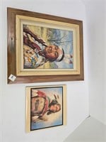 Signed Native Painting & Tile (Frederick L.