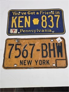 Lot of 2 Tags from New York and Pennsylvania