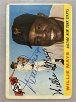 1955 WILLIE MAYS SIGNED TOPPS CARD