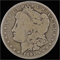 1891-CC MORGAN DOLLAR GOOD