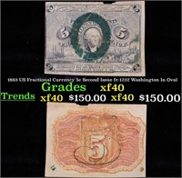 1863 US Fractional Currency 5c Second Issue fr-123