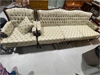 FRENCH PROVINCIAL SOFA AND CHAIR