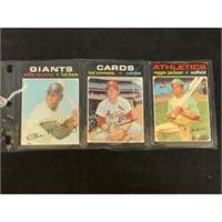 (3) 1971 Topps Baseball Stars