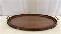 Solid Wood Glass Encased Serving Tray
