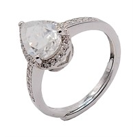 925S 1.5ct Pear Moissanite Diamond Ring