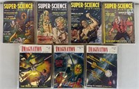 7pc 1953-58 Super-Science Fiction Books+