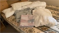 Full sheets, pillows, mattress, pad, and blanket