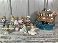 Vintage Porcelain Figurines and Noah Ark