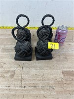 Heavy Cast Iron Knotted Book Ends