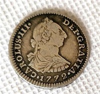 Spanish Empire Carlos III Silver 1 Real