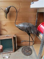 Large Metal Bird Sculpture 25 x 41" Tall