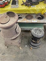 Vintage Gas Stove & Heater, Potbelly Stove