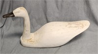 Large Carved Wood Trumpeter Swan Decor