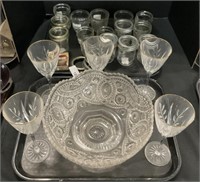 Pressed Glass, Crystal Wine Glasses, Canning Jars.